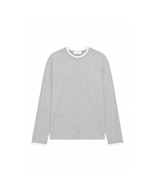 Lardini Gray Long Sleeve T-Shirts for men