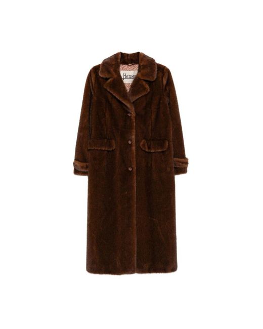 Single-Breasted Coats Herno en coloris Brown