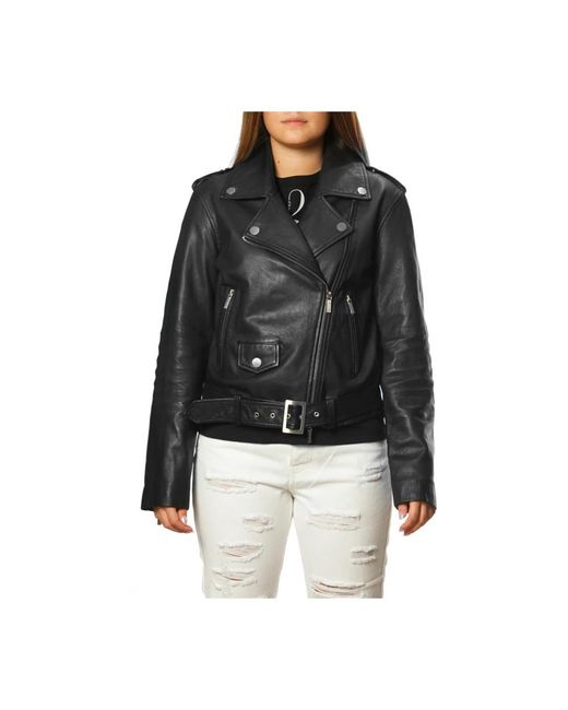 Armani Exchange Black Leather Jackets