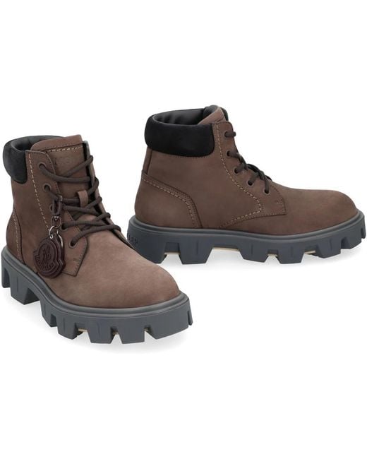 Lace-Up Boots di Moncler in Brown da Uomo