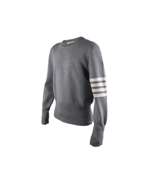 Thom Browne Wool 4-Bar Pullover in het Gray voor heren