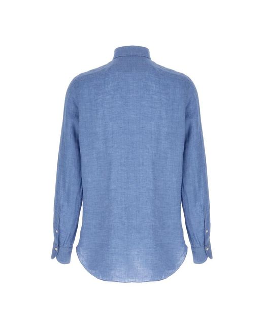 Finamore 1925 Blue Casual Shirts for men
