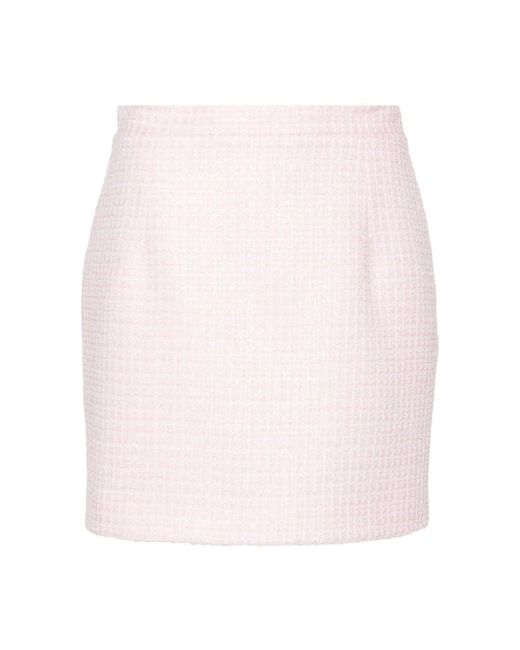 Alessandra Rich Pink Rosa Tweed Paillettenrock
