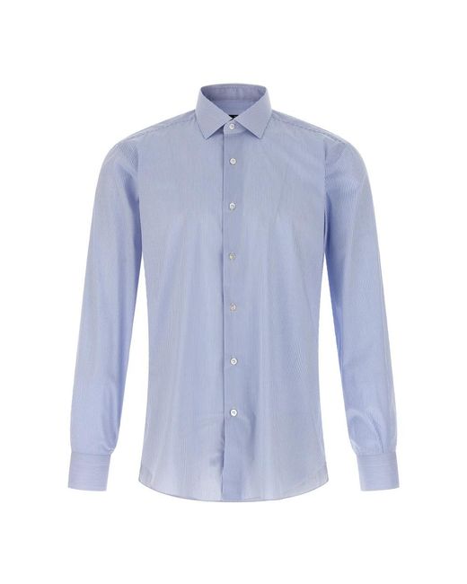 Barba Napoli Blue Casual Shirts for men