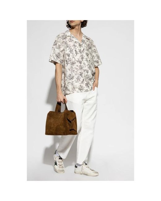 Golden Goose Deluxe Brand White Short Sleeve Shirts for men