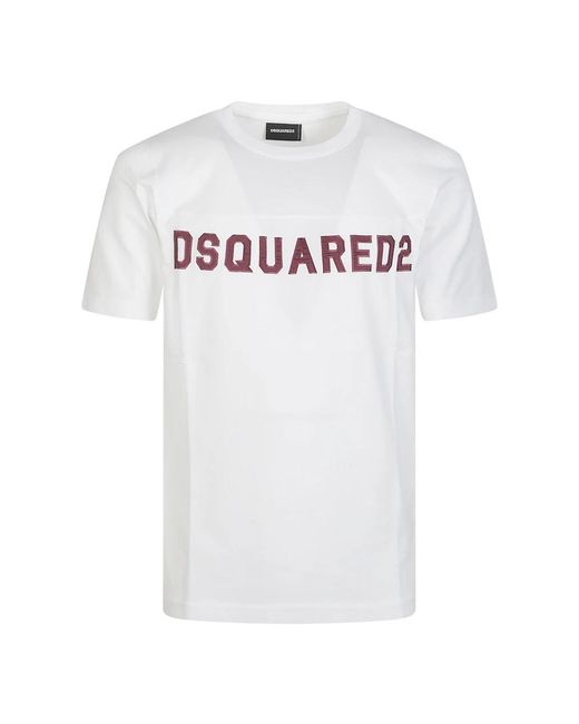 DSquared² Tops ,Wit ,Katoen Cool Football Fit T-Shirt in het White voor heren