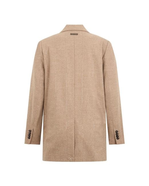 Peserico Double-Breasted Jacket in het Natural