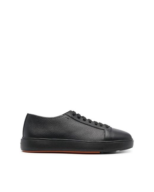Santoni Black Trainers for men