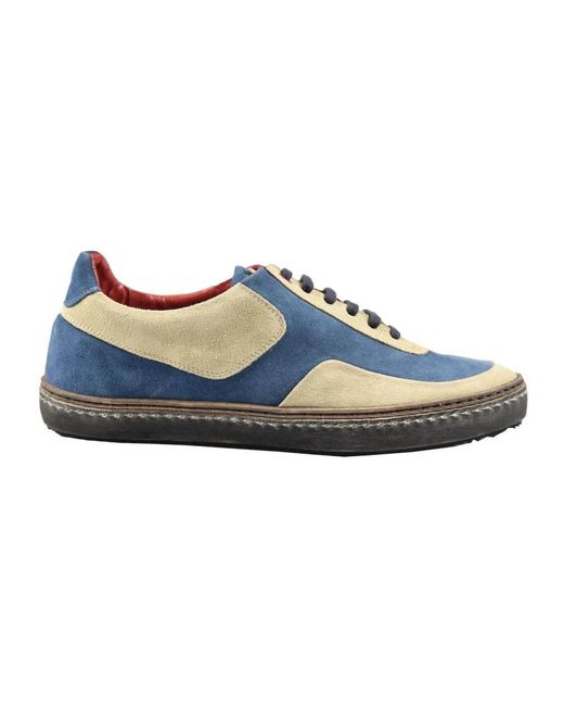 Kiton Sneakers Regular Solid 100% Handmade in het Blue voor heren