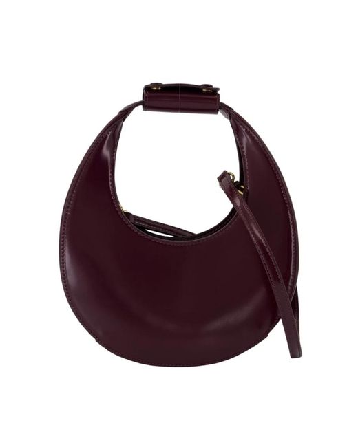 Staud Purple Burgunder Leder Mondtasche