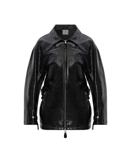 Courreges Gelakte Jas in het Black