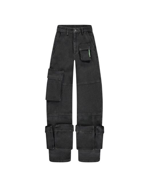 Straight Trousers di flâneur in Black da Uomo