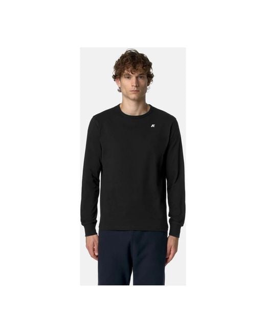 K-Way Black Long Sleeve T-Shirts for men
