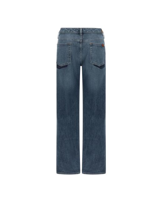 7 For All Mankind Blue Straight Fit Jeans