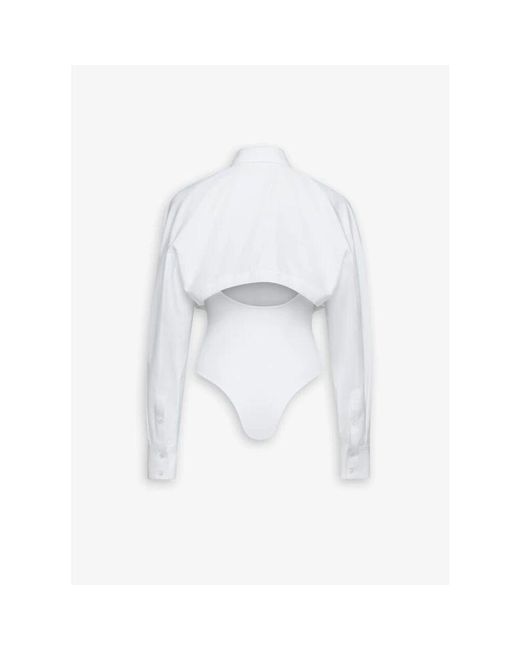 Alaïa White Weißes Hemd Bodysuit