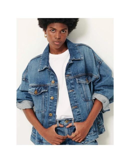 Sessun Oversized Denim Jacket in het Blue