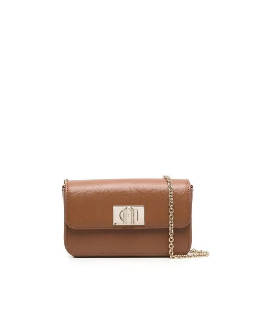 Furla Brown Shoulder Bag Leather