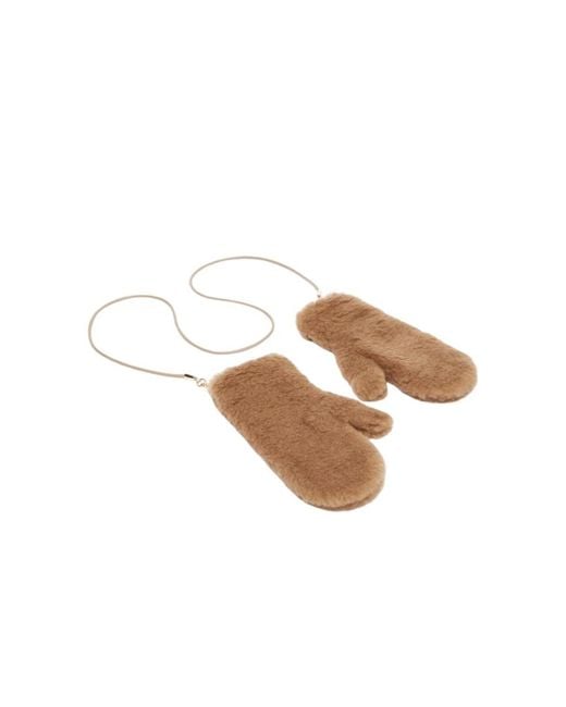 Max Mara Metallic Teddy Stoff Fäustlinge