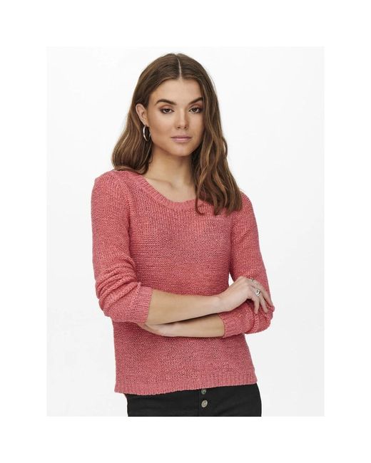 ONLY Red Langarm-strickpullover