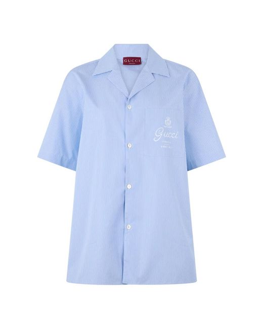 Gucci Blue Short Sleeve Shirts for men