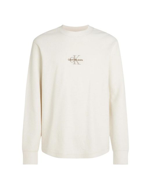 Calvin Klein White Long Sleeve T-Shirts for men