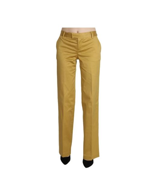 Just Cavalli Yellow Straight Trousers