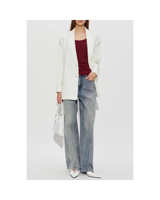 Gestuz Double-Breasted Blazer in het White