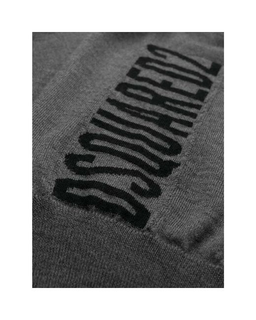 DSquared² Gray V-Neck Knitwear