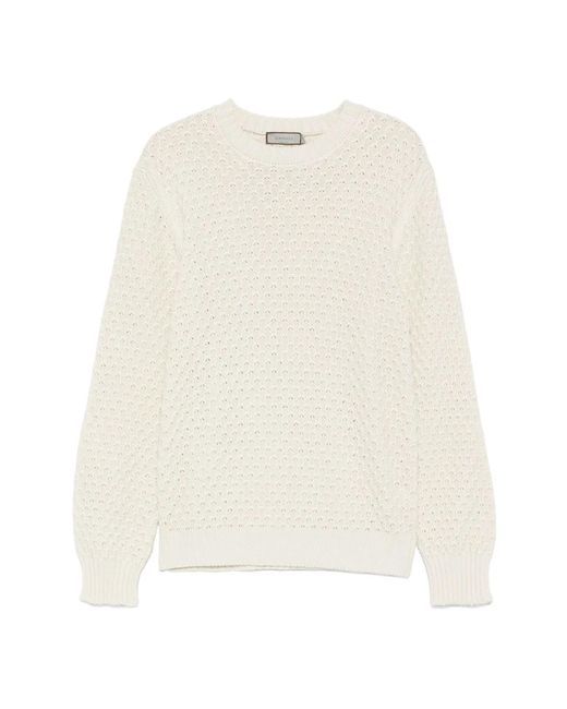 Round-Neck Knitwear di Canali in White da Uomo