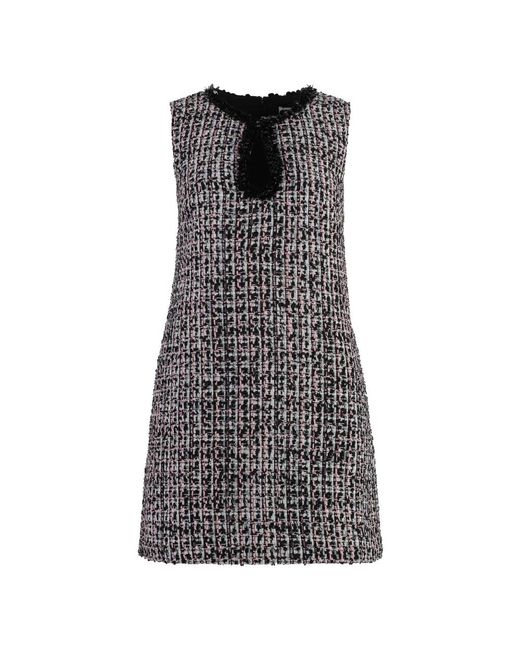 Self-Portrait Black Gestricktes bouclè kleid mit pailletten