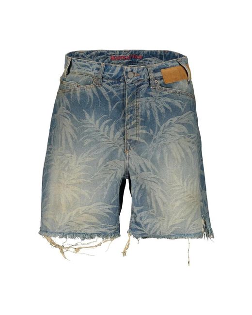 Palm Angels Blue Denim Shorts for men