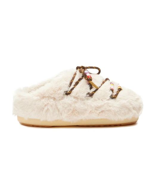 Moon Boot Schoenen ,Faux-Fur Beaded Mules in het White