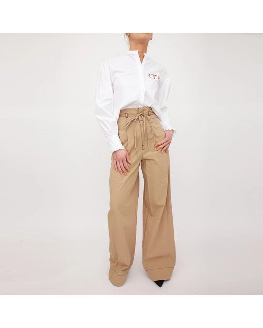 Twinset Natural Wide Trousers