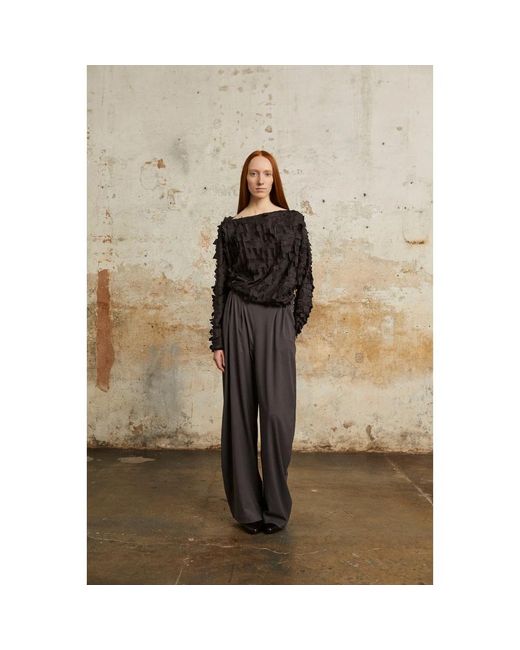Cortana Gray Wide Trousers