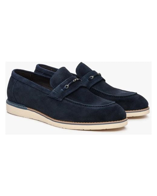 ESTRO Blue Loafers for men
