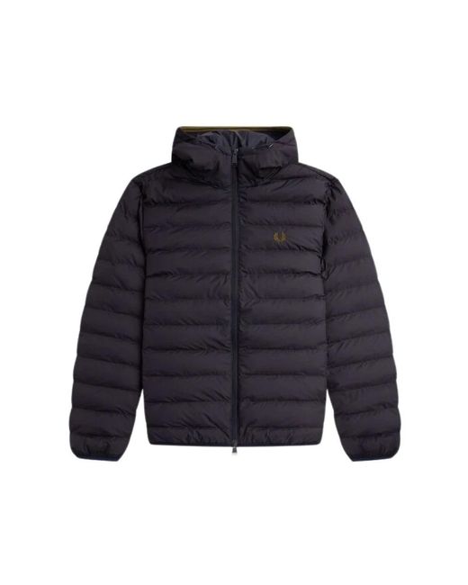 Fred Perry Blue Down Jackets for men