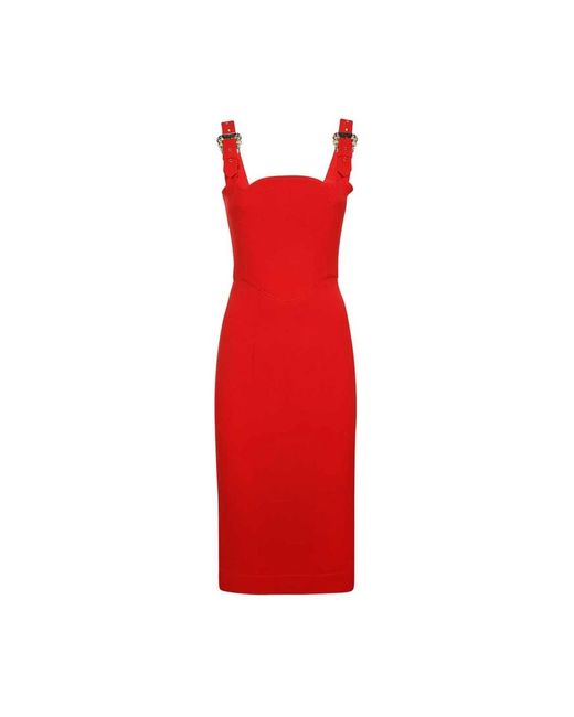 Midi Dresses Versace Jeans Couture de color Red