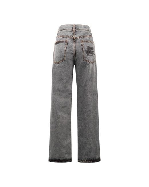 Etro Straight-Leg Jeans in het Gray