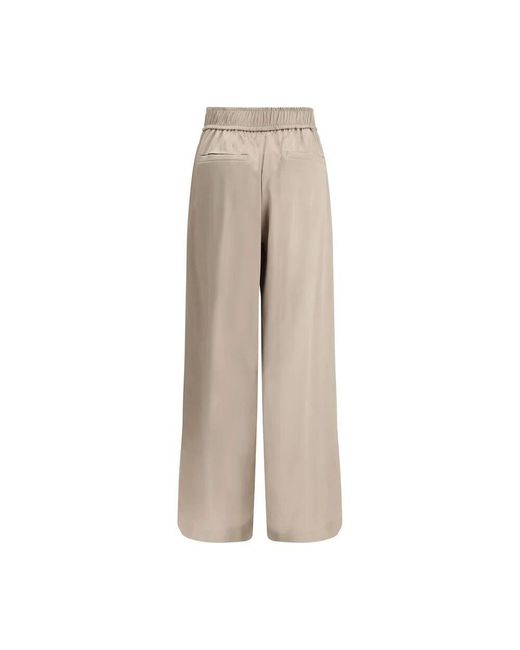 Wide Trousers di Brunello Cucinelli in Natural