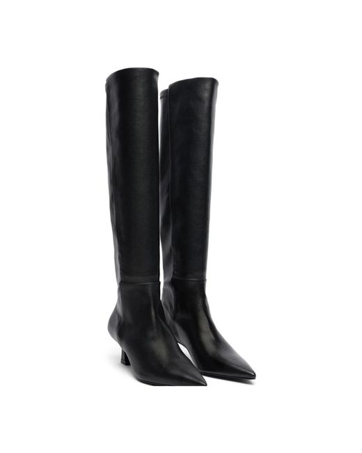 Stuart Weitzman Schoenen ,Zwart ,Leer 5050 Vinnie Boot 50 in het Black