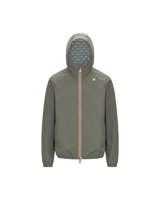 K-Way Jassen ,Groen ,Nylon Jack Stretch Dot Light Jacket in het Green voor heren