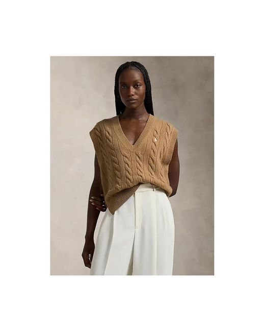 Polo Ralph Lauren Natural V-Neck Knitwear