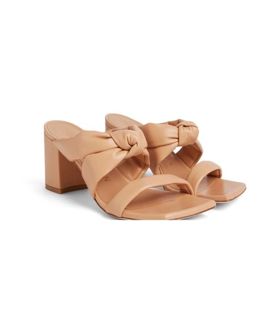 Stuart Weitzman Natural Playa 75 Knot Block Slide