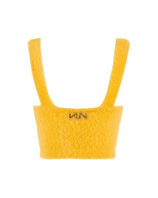 Nenette Yellow Sleeveless Tops