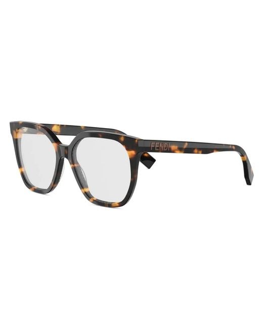 Fendi Brown Lettering Square Frame