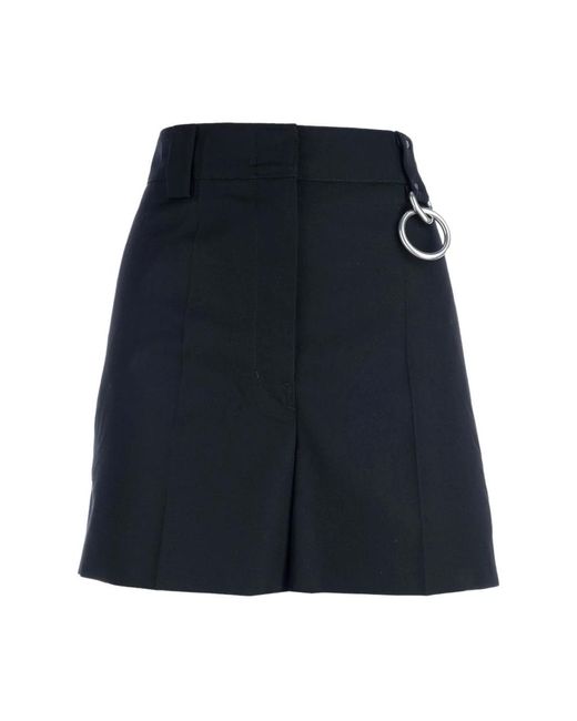 Prada Korte Broeken ,Zwart ,Nylon Zwarte Zijde & Nylon Shorts in het Blue