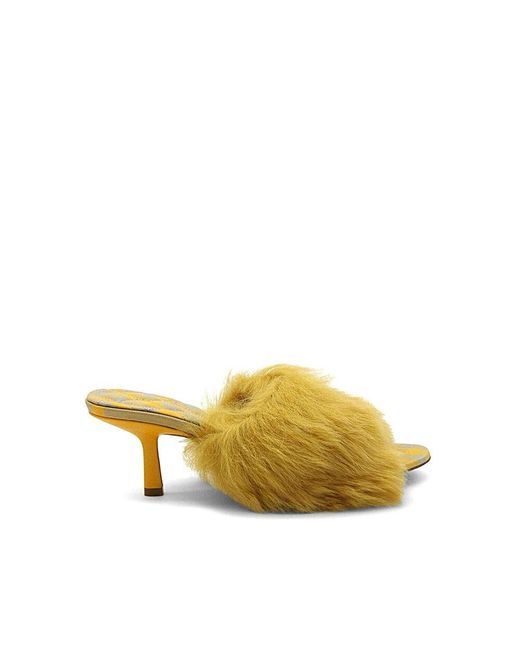 Burberry Yellow Heeled Mules