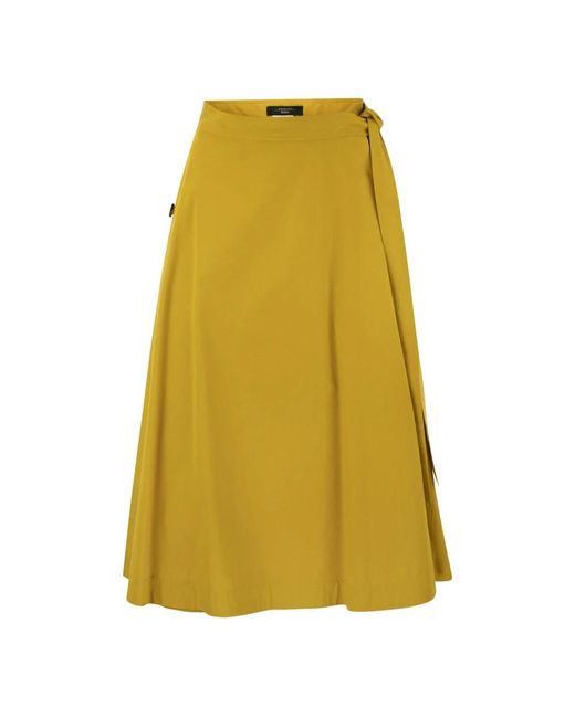 Weekend max mara gavino cotton poplin skirt di Weekend by Maxmara in Yellow