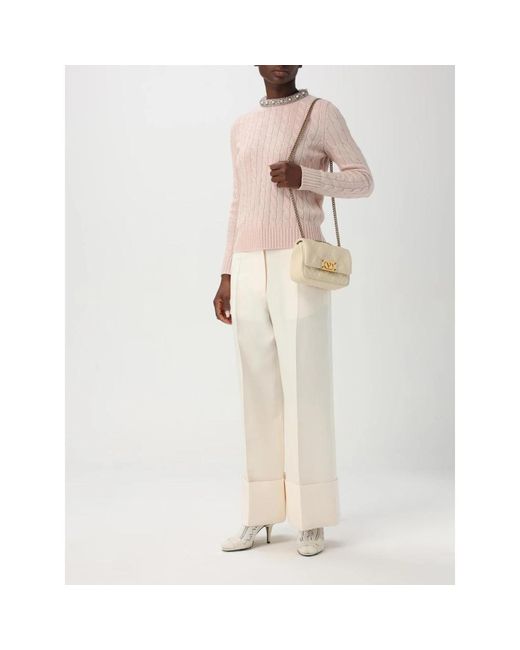 Valentino Pink Rosa Cable Strickpullover