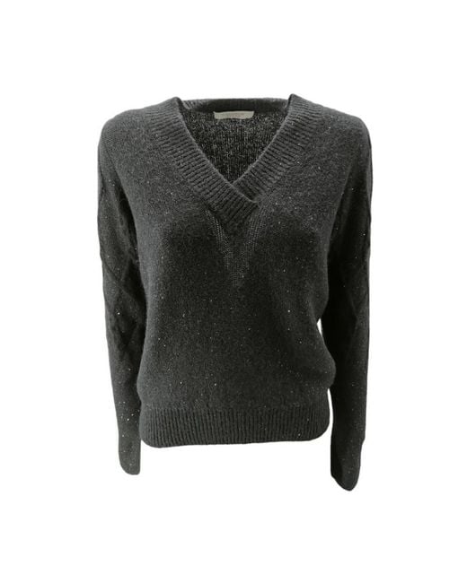 D.exterior Black V-Neck Knitwear